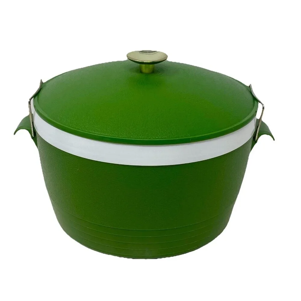 Vintage Sunfrost Therm-O-Ware Insulated Serving Bowl Locking Lid Avocado Green